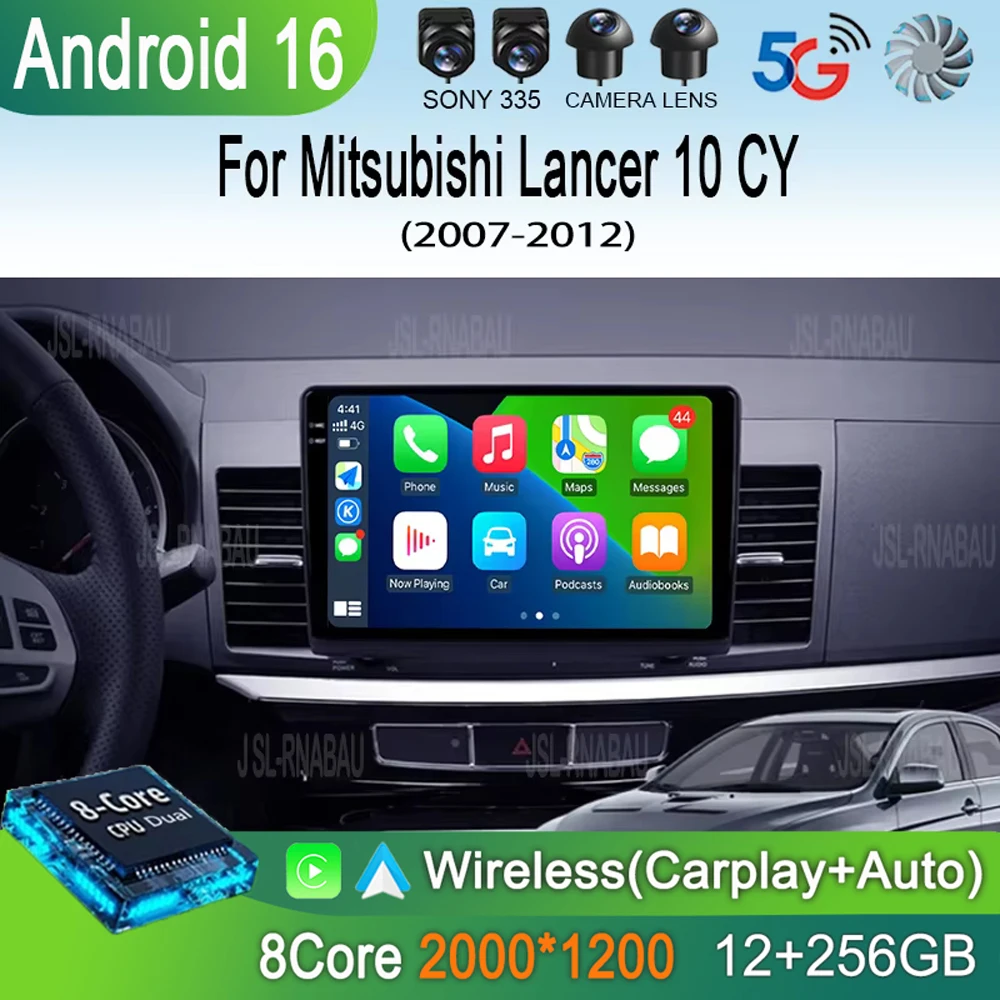 Android 16 Car Radio For Mitsubishi Lancer 10 CY 2007 - 2012 Multimedia Video Player Navigation stereo GPS