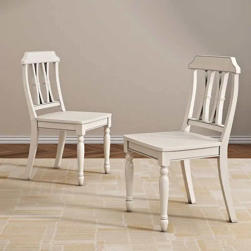 

LMM retractable dining table American fully retractable cream wind small apartment white round table