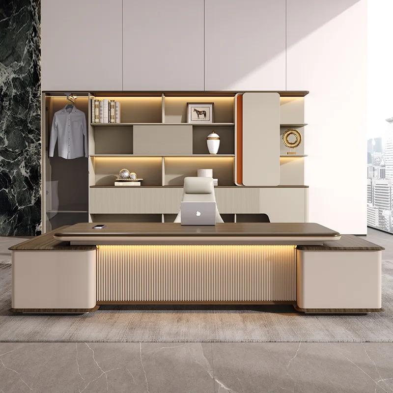 

Desk boss table and chair combination simple modern light luxury senior sense leadership office chairperson senior office