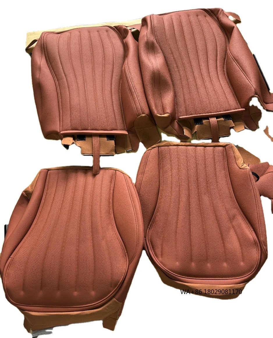 

Custom White Nappa Leather Full Replacement Car Seat Cover for - S