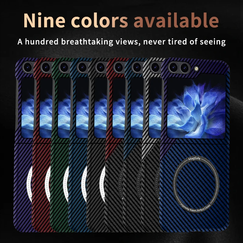 

Case for Luxury Ultra Thin Carbon Fiber Samsung Galaxy Z Flip 6 5 4 Luxury Cases Magnetic Hard Cover for Samsung Z F lip 6 5 4