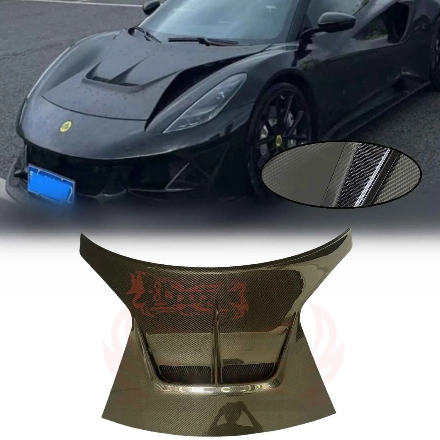 

Передний капот для Lotus Emira V Style, сухой капот из углеродного волокна, автомобильные аксессуары, карбоновый капот, крышка двигателя