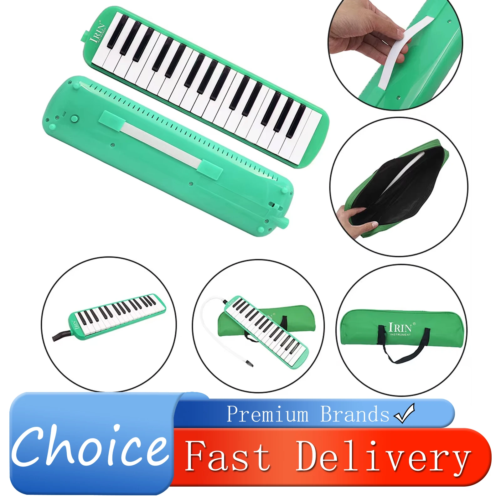 

IRIN 32 Key Melodica Portable Tone Piano Mouth Organ Harmonica Pianica Green Melodica Keyboard Musical Instrument With Handbag