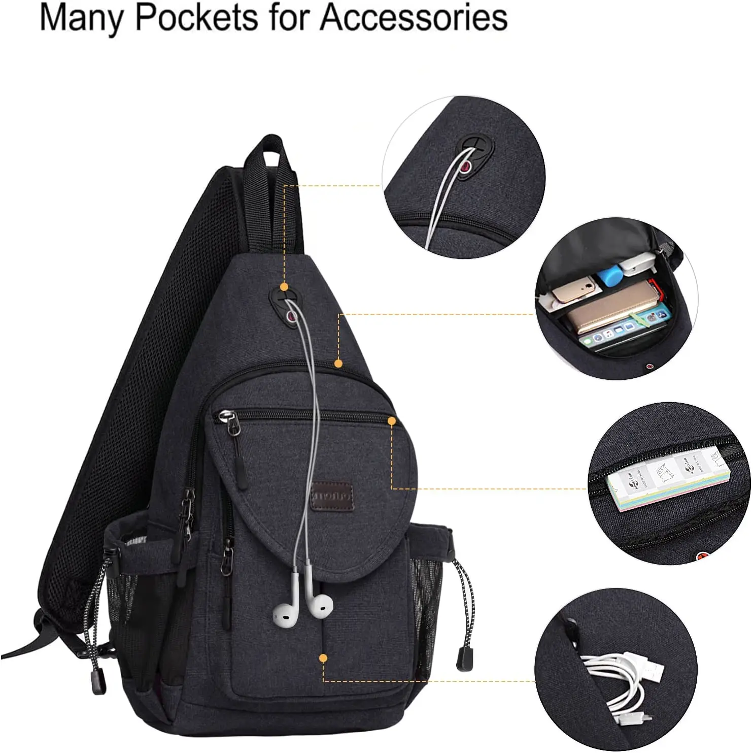 Mochila tipo bandolera para hombre y mujer, bolso cruzado de lona Unisex para viajes al aire libre, mochila para senderismo con bolsillo antirrobo, bolso para el pecho