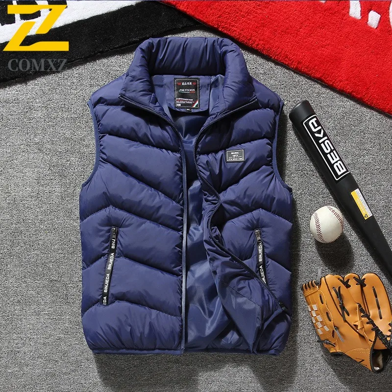 ​Men Outdoor Puffer Vest Winter Waterproof Windproof Thermal Quilted Cotton Waistcoat Hiking Camping Sports Fleece Lined​ Jacket