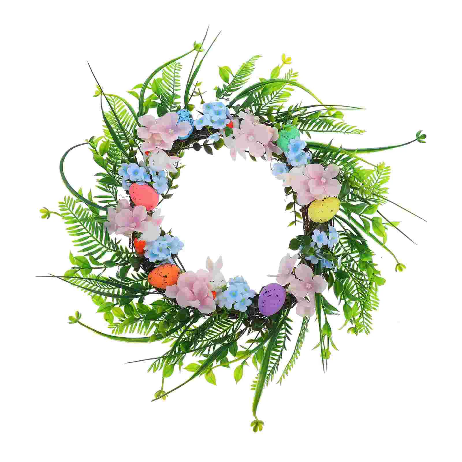 

Easter Bunny Wreath for Front Door Large Outdoor Home Decor Flower Green Plants