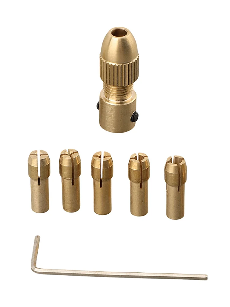 Overall Length: 28.3mm Chuck Adapter Collet 0.5-3mm Electric Drill Bit Kit 1*Handle Brass Chuck Tail Diameter: 2mm Accessories