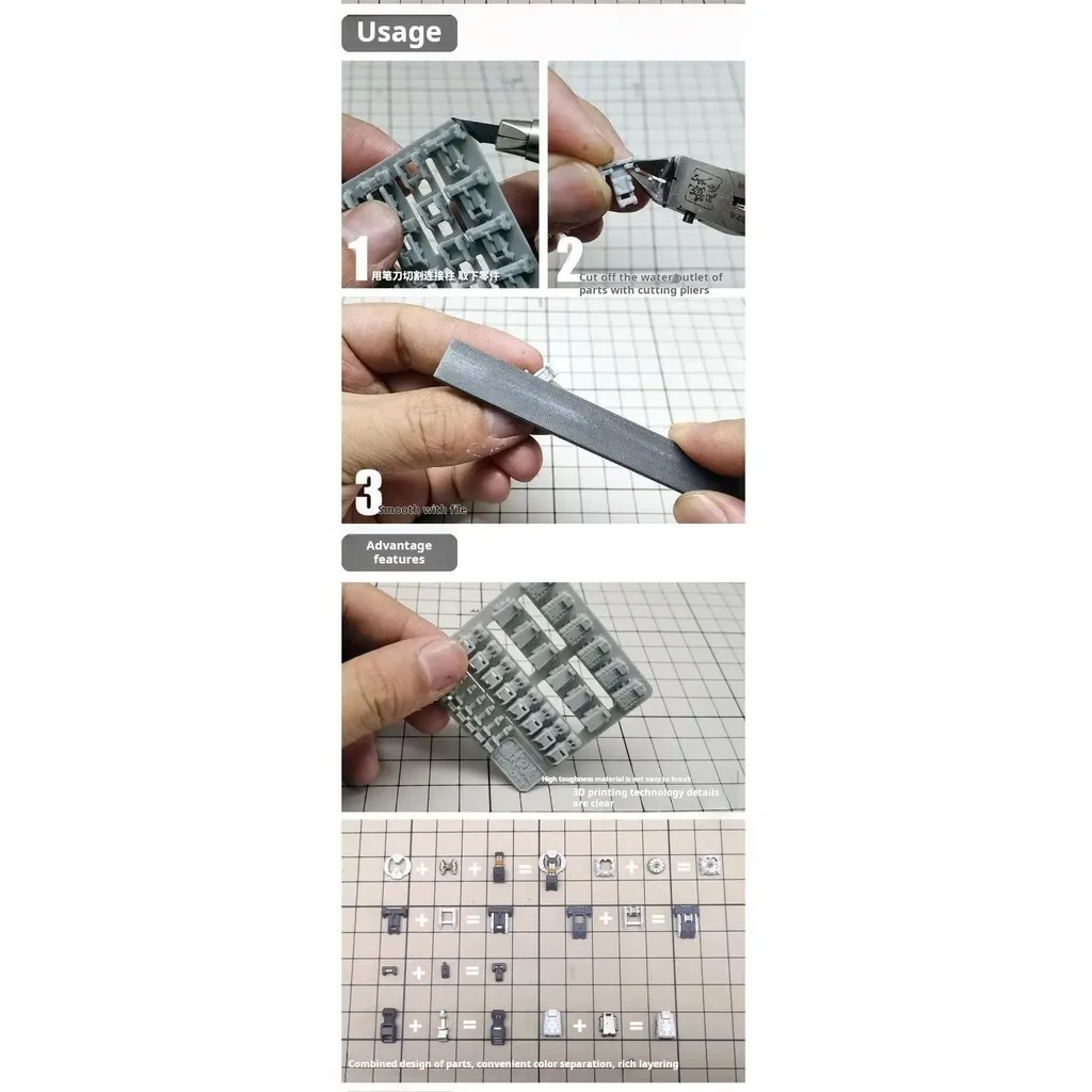 MSWZ HS007-HS012 Pelat Reaktif Armor Berat untuk Alat Kerajinan Hobi Bangunan Model DIY Kustomisasi Mecha Militer Gundam