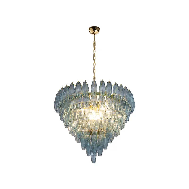 French Colorized Glass Art Dimmable Led Ceiling Chandeliers Lustre Suspension Luminaire Lampen Hanging Light For Living Room