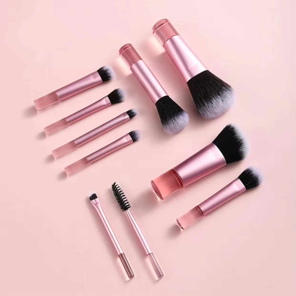 Face 10-Piece Mini Makeup Brush Set Portable Travel Size Makeup Brush Available in Multiple Colors