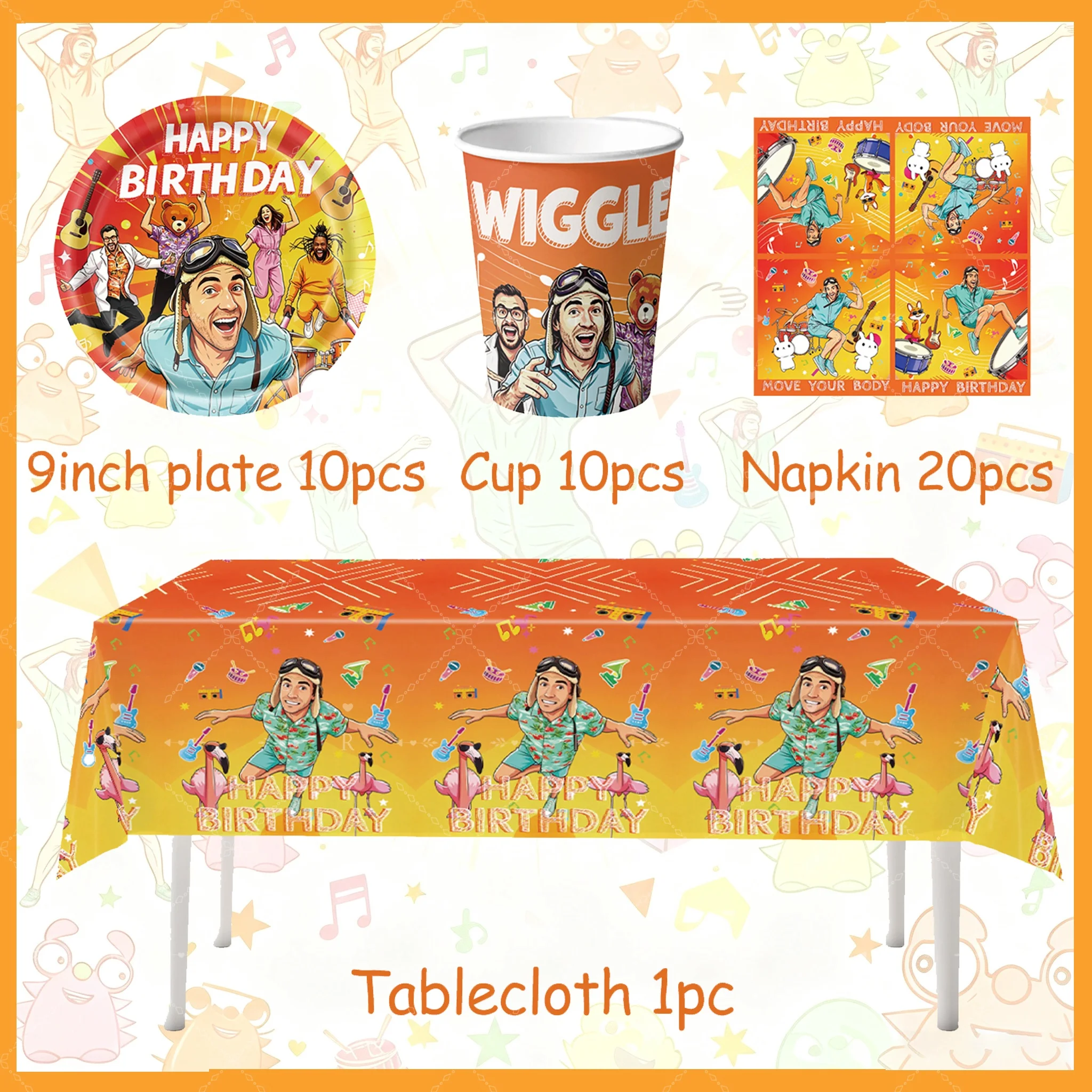 Danny Go Themen-Fans Geburtstags-Tischservice-Set: Tasse, Teller, Tortenaufsatz, Ballons, Banner, Party-Deko, Beliebte Wissenschaftsspielzeuge und Geschenke – Detail 4