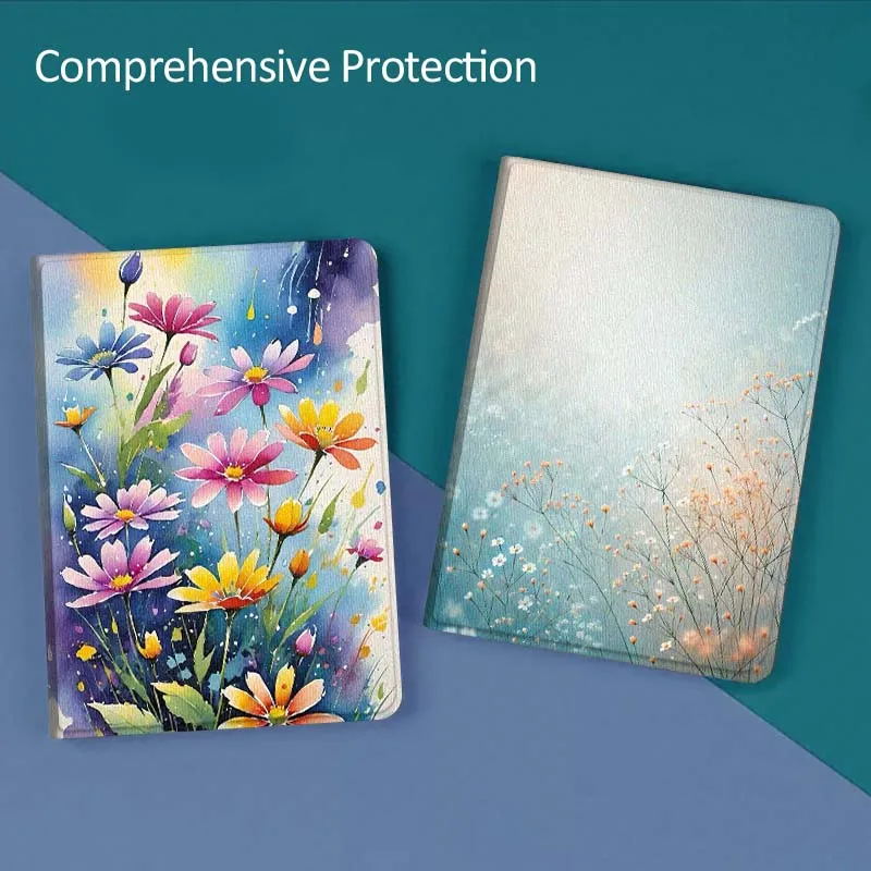 

Flower Leaf Art Popular Gift For Huawei MediaPad T5 T10s M6 M5Lite SE Honor Tab 5 6 7 V7 V8 X8a X9a Pro Soft Tablet Case