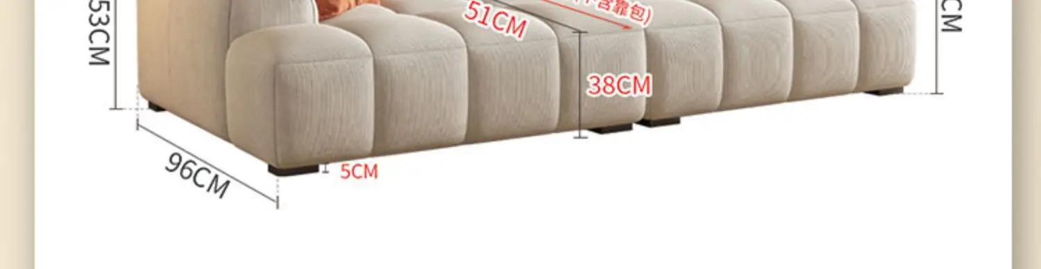 Canapé en tissu de style crème, salon, petit appartement, simple, moderne, léger, technologie de luxe, tissu japonais, rangée droite, nuage
