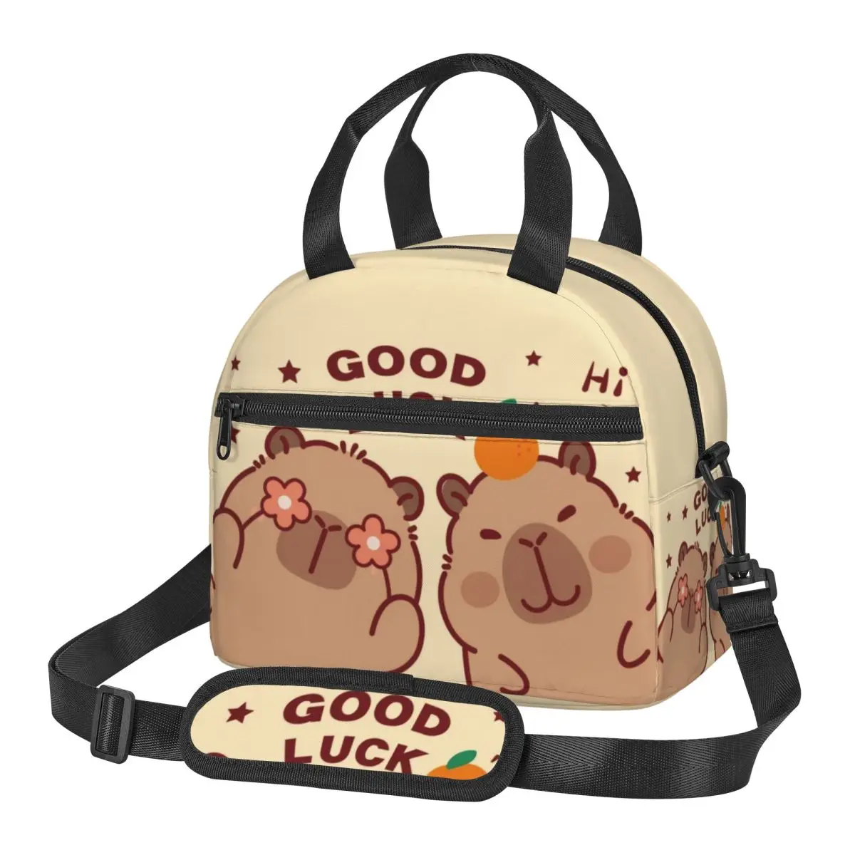 

Cartoon Capybara Insulated Lunch Tote Bag for Women Resuable Cooler Thermal Food Lunch Box Children