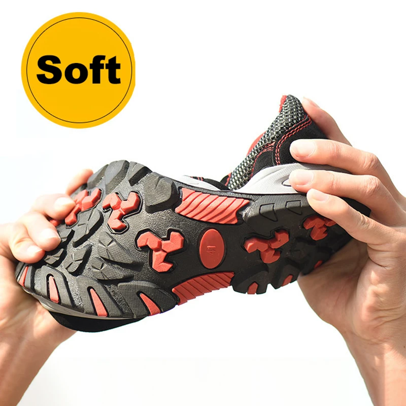 Oulylan Anti Slip Steel Toe Work Shoes Cowhide Lace Up Safety Boots Wear Resistant Thick Sole Protective Footwear For Men