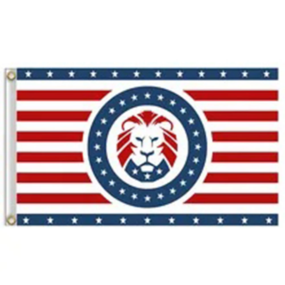 2X3FT 90x150cm with 2 grommet Trump Lion KEEP AMERICA GREAT Flag with USA BANNER