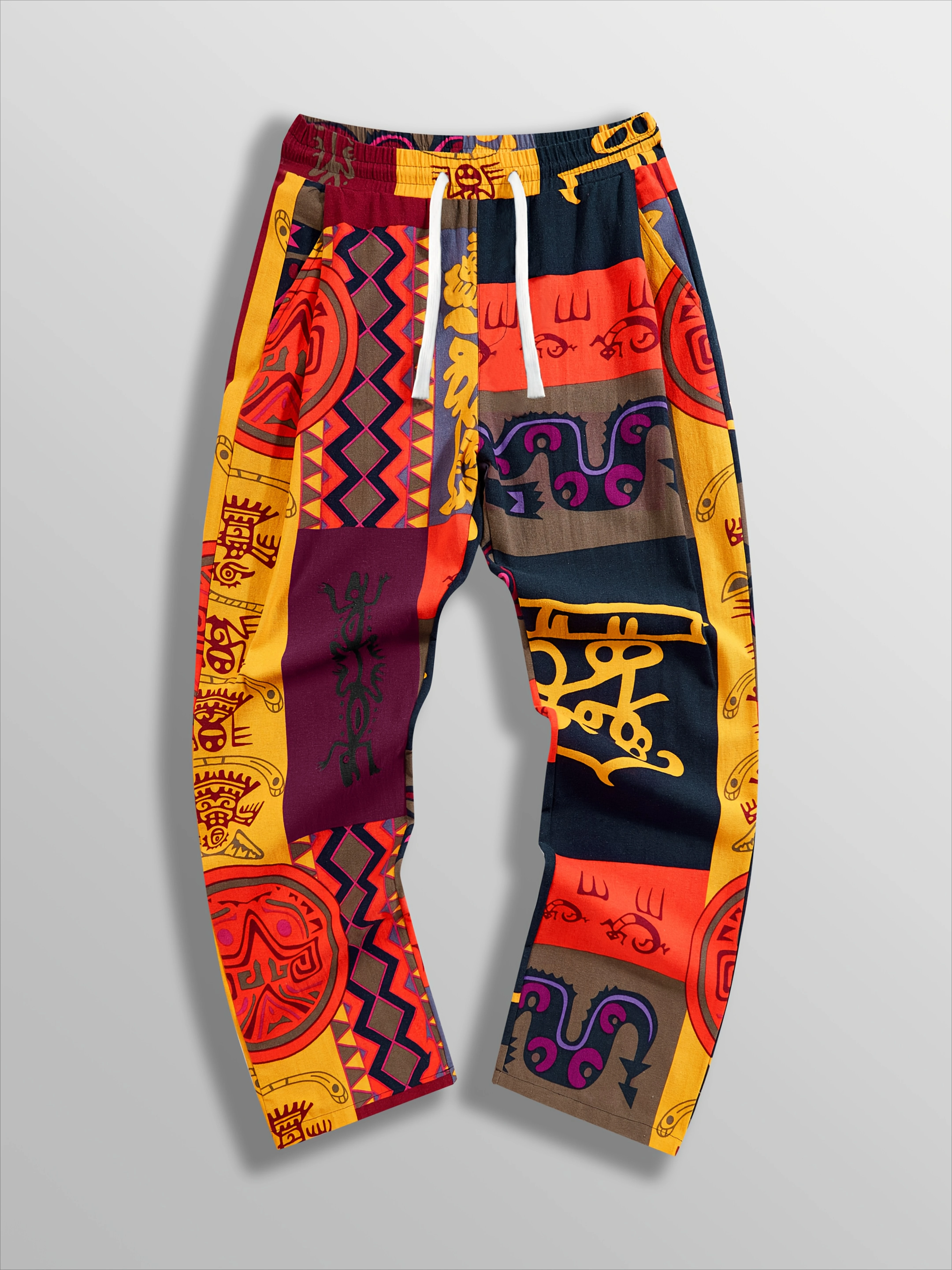 Hot Selling Fashion Summer Retro Ancient Totem Pattern Hip-hop Vacation Fitness 3D Printing Street Style Loose Pants Large Size