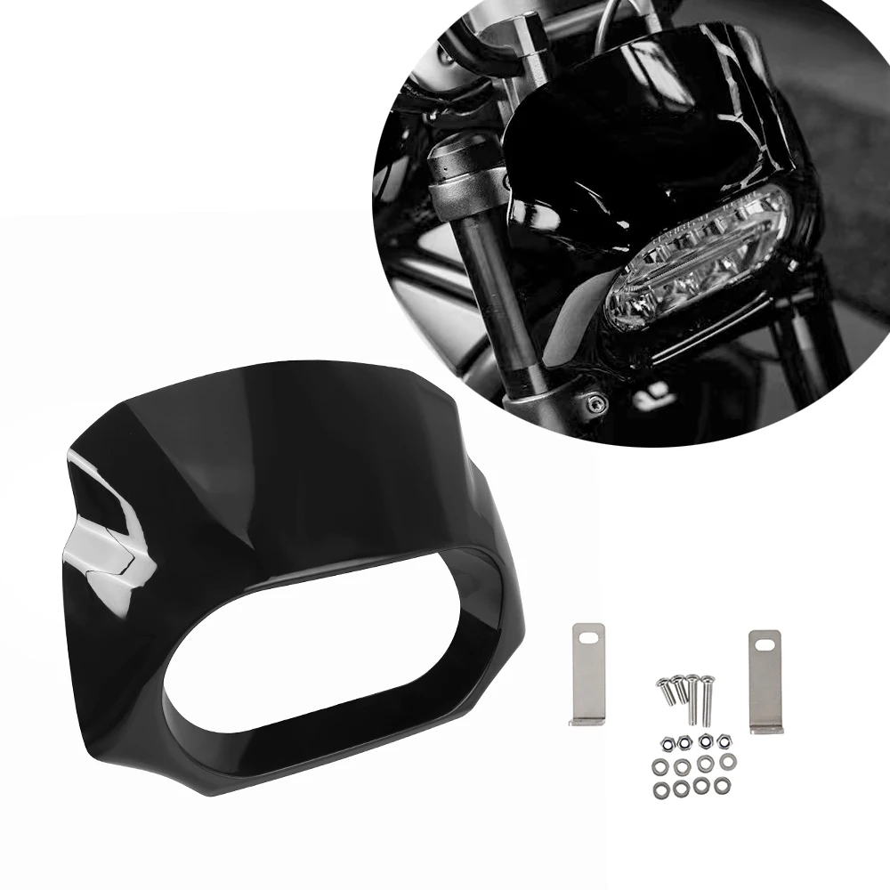 

ABS Plastic Motorcycle Front Headlight Fairing Mask Cowl Cover For Harley Sportster S 1250 RH1250 2021-2022