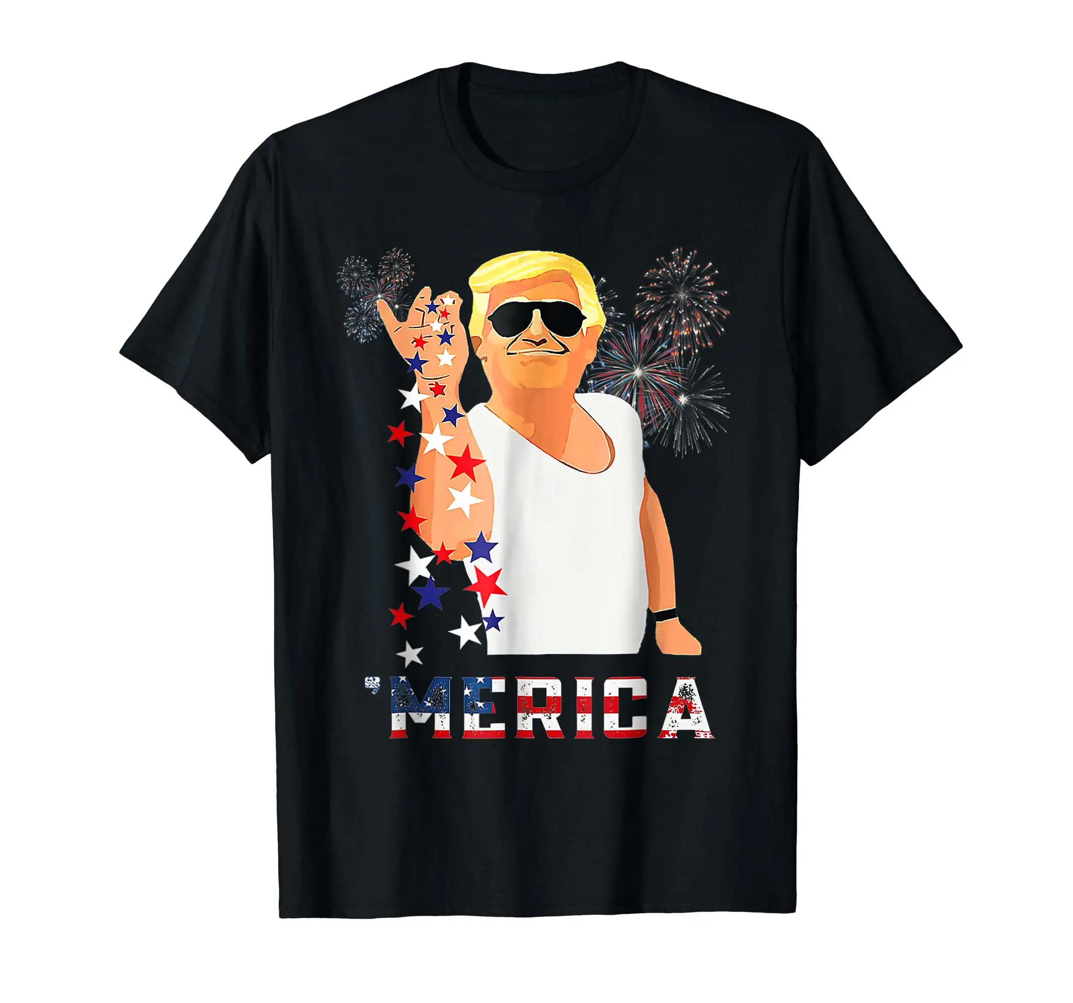 Funny Trump Salt Merica Freedom 4th of July USA Flag 2024 T-Shirt