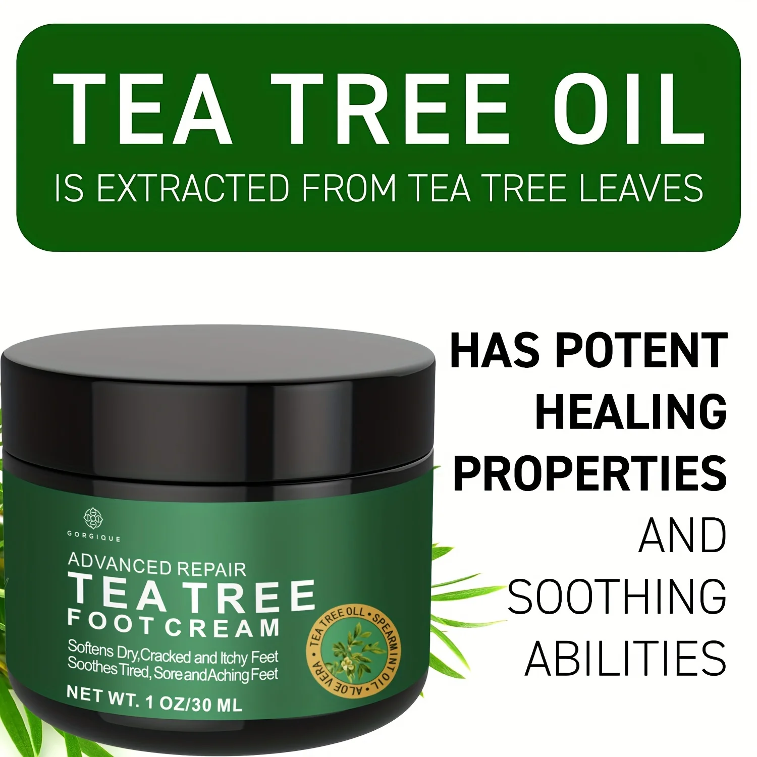 Tea Tree Oil Foot Cream for Dry Cracked Feet