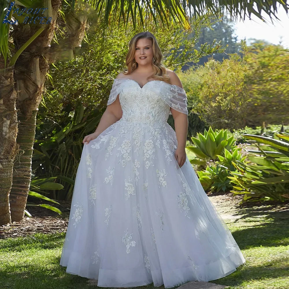 NICEB-Vestido De novia exquisito con hombros descubiertos, traje De novia De talla grande, diseño romántico, escote Corazón, apliques, 2024NICEB-Vestido De novia exquisito con hombros descubiertos, traje De novia De ta