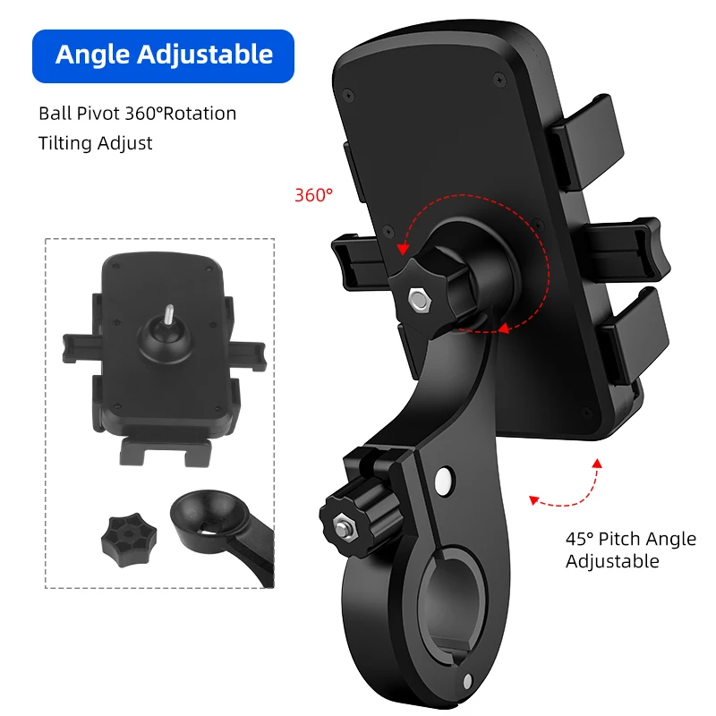 MTB Road Bike Mobile Phone Holder Handlebar Stem Rearview Mirror Base Install Smart Phone Holder for Motorcycle E-bike Scooter