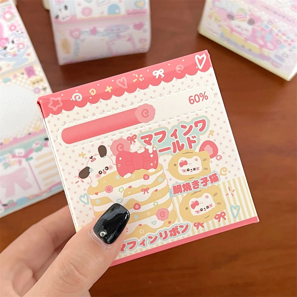 Kawaii Pull-Out Sticky Note Set Contains 256 Sheets with 8 Patterns INS Style Notepad Roll School Stationery Supplies