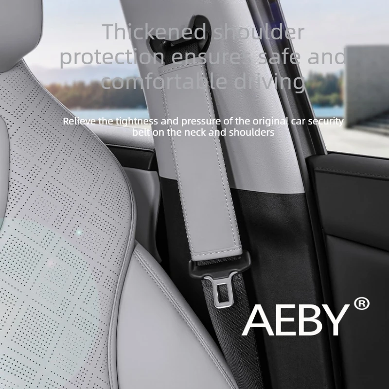 AEBY Voor BYD Atto 2 Smart Driving Edition 2024-2025 Lederen veiligheidsgordel schouderstuk, zacht gewatteerde schouderhoes, auto-interieur decor