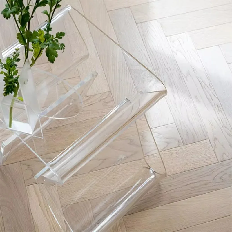 Custom Living Room Acrylic Side Table Magazine Rack Clear Modern Acrylic Side Table