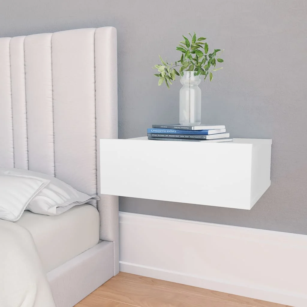 Floating bedside Tables 2 pcs White 40x30x15 cm chipset