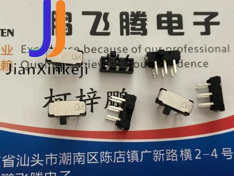 6pcs original new in stock JS202011AQN toggle switch 6 feet 2 gear side dial power slide switch straight plug