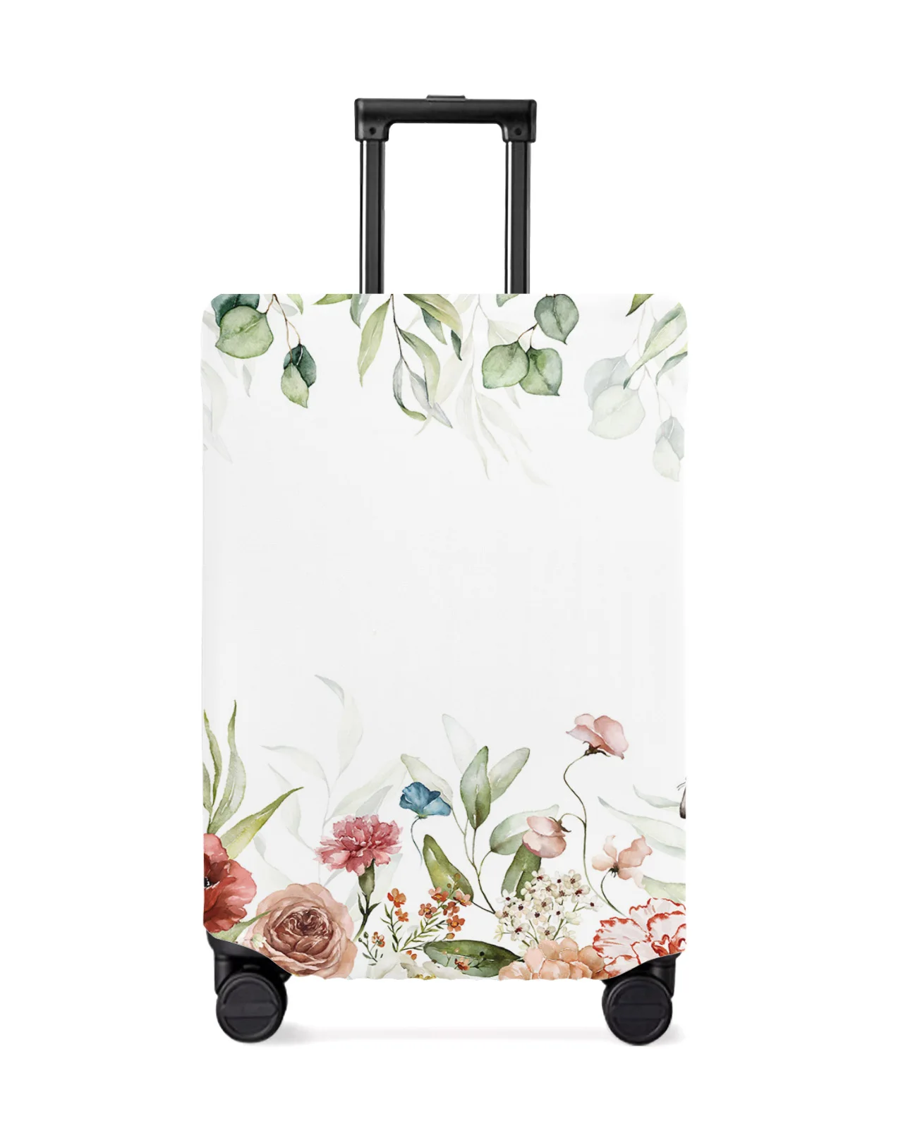 

Spring Flower Rose Leaf Watercolor Luggage Cover Stretch Baggage Protector Dust Cover for 18-32 Inch Travel Suitcase Case