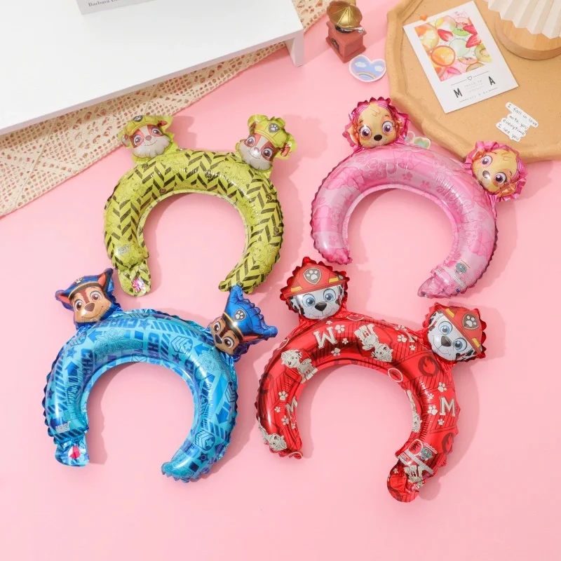 16 Piezas de Accesorios para el Cabello con Orejas de Patrulla Canina, Globos para Baby Shower, Juguetes para Niños, Decoración para Fiestas de Cumpleaños, Regalo, Globos de Aire