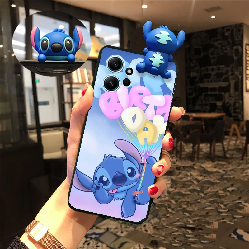 Cartoon Cute Stitch 3D Tpu Case For Realme C53 C35 C33 C55 C21Y Note 50 C67 C11 C12 C15 C25 C30 C51 C31 5 6 7 5i 6i 7i 12 Pro