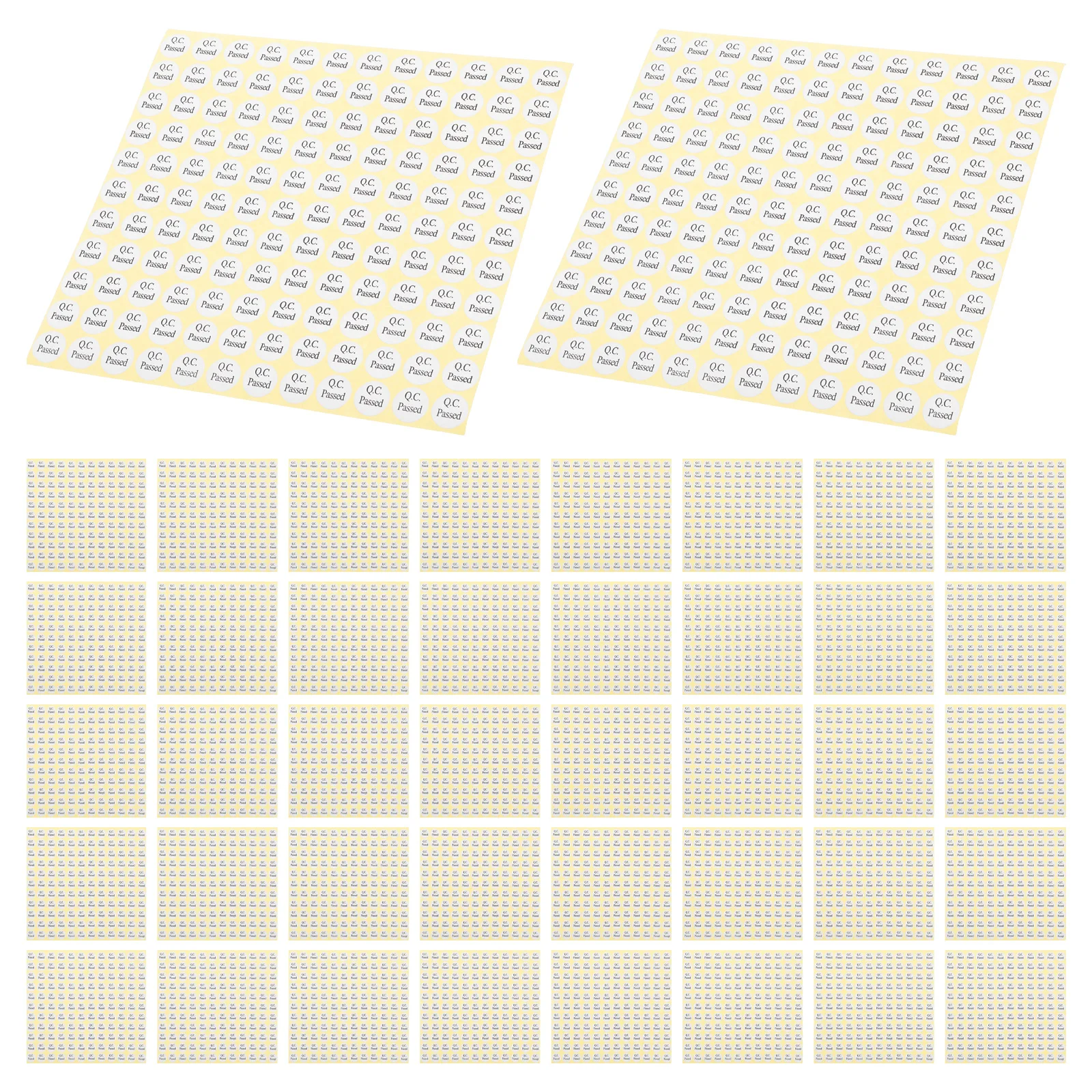 

Round Labels Pass Inspection Quality Control Stickers Qc Passed Self Adhesive White Small For Boxes Paper Plastic Metal