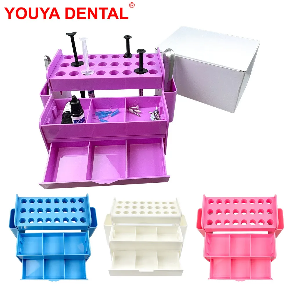 

1pc Multifunctional Dental Adhesive Holder With Drawer Syringe Resin Composite Applicator Dispenser Dentist Instrument Organizer