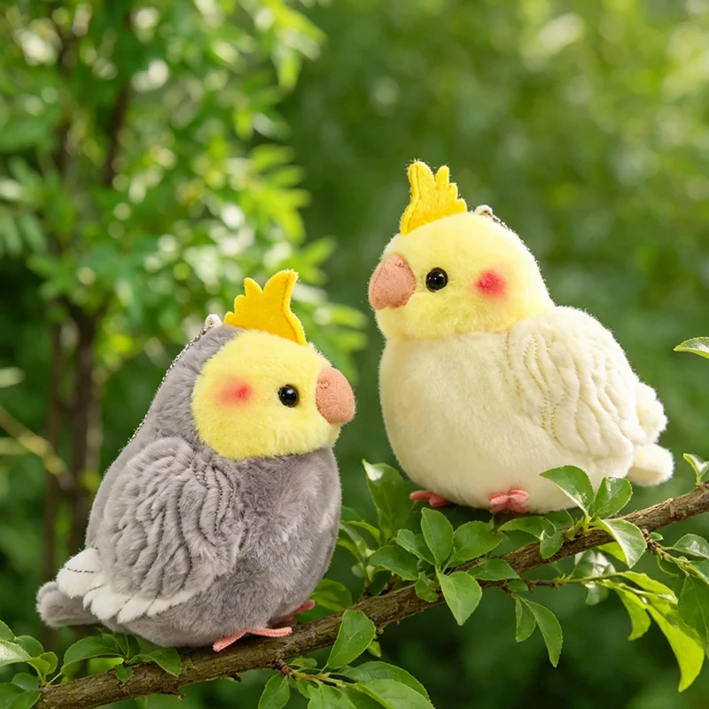 Lifelike Cute Cockatiel Parrot Plush Pendant Toy Stuffed Bird Simulation Sparrow Tit Doll High Fidelity Soft Animal Gift view 2