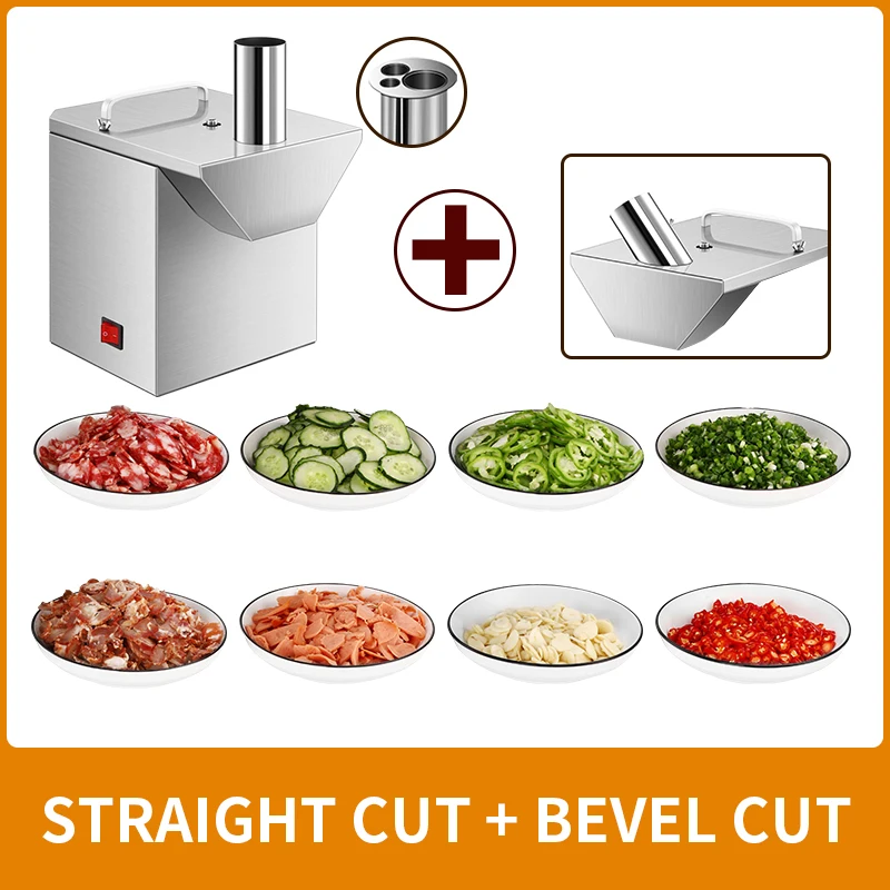 

100KG/H Multifunctional Slicer Cut Sausage Cut Pepper Fruit Vegetable Electric Automatic Commercial Oblique Food Processors