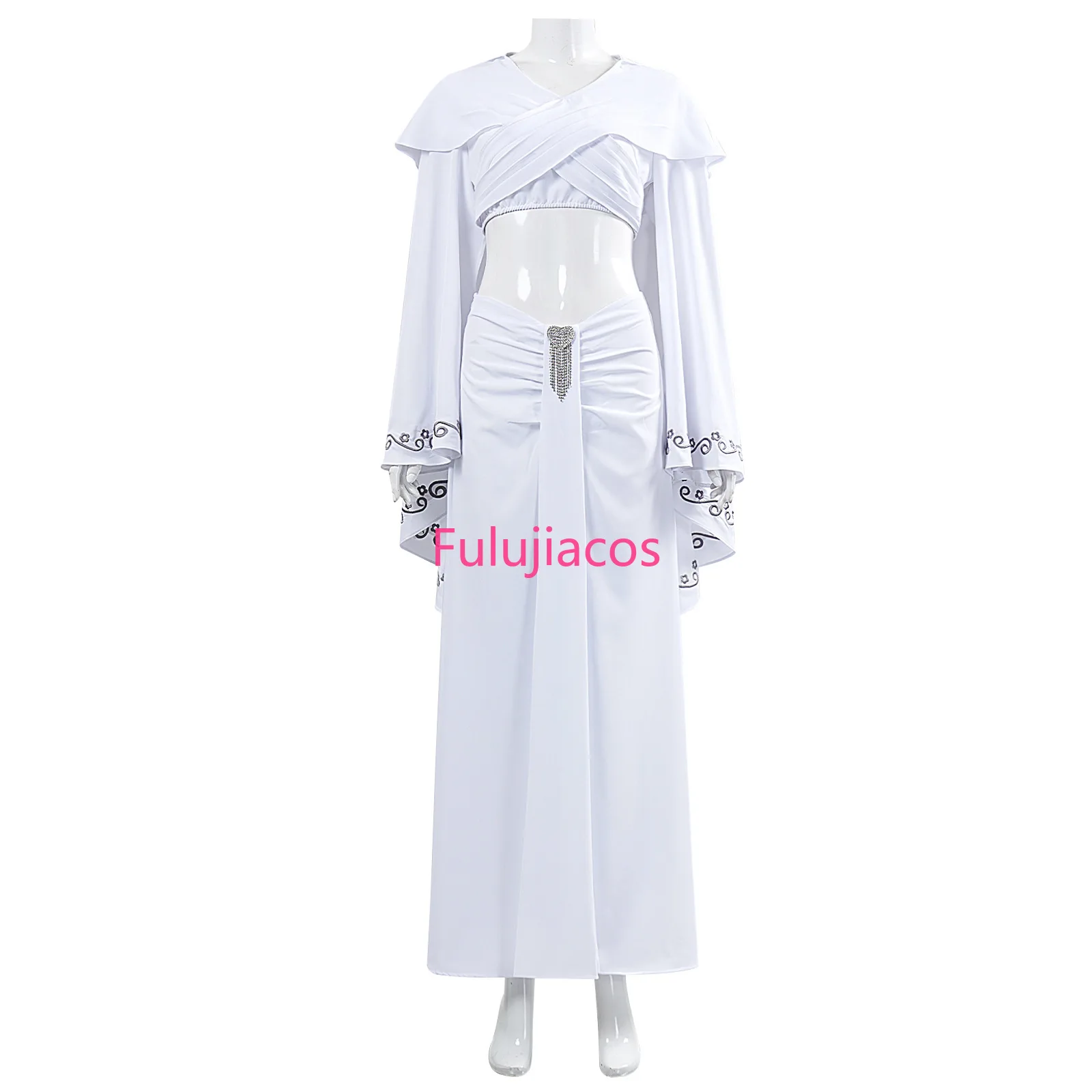 

Fulujiacos Leia Cosplay Bare Midriff Suit Women's Movie Space Battle Costume