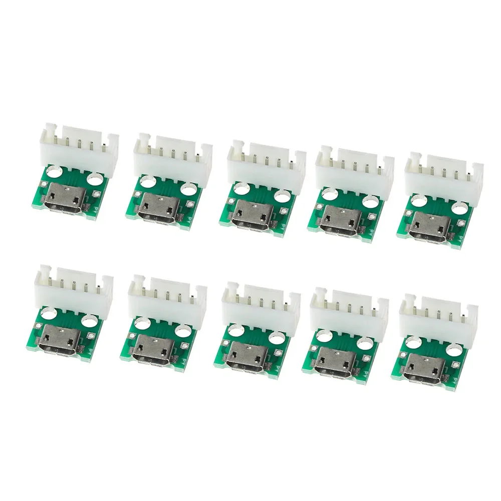 10PCS MICRO To DIP 5P PCB MICRO PCB Test Board FR-4 Fiberglass 13. 3*15. 6MM USB Female 2.54mm  Electronics