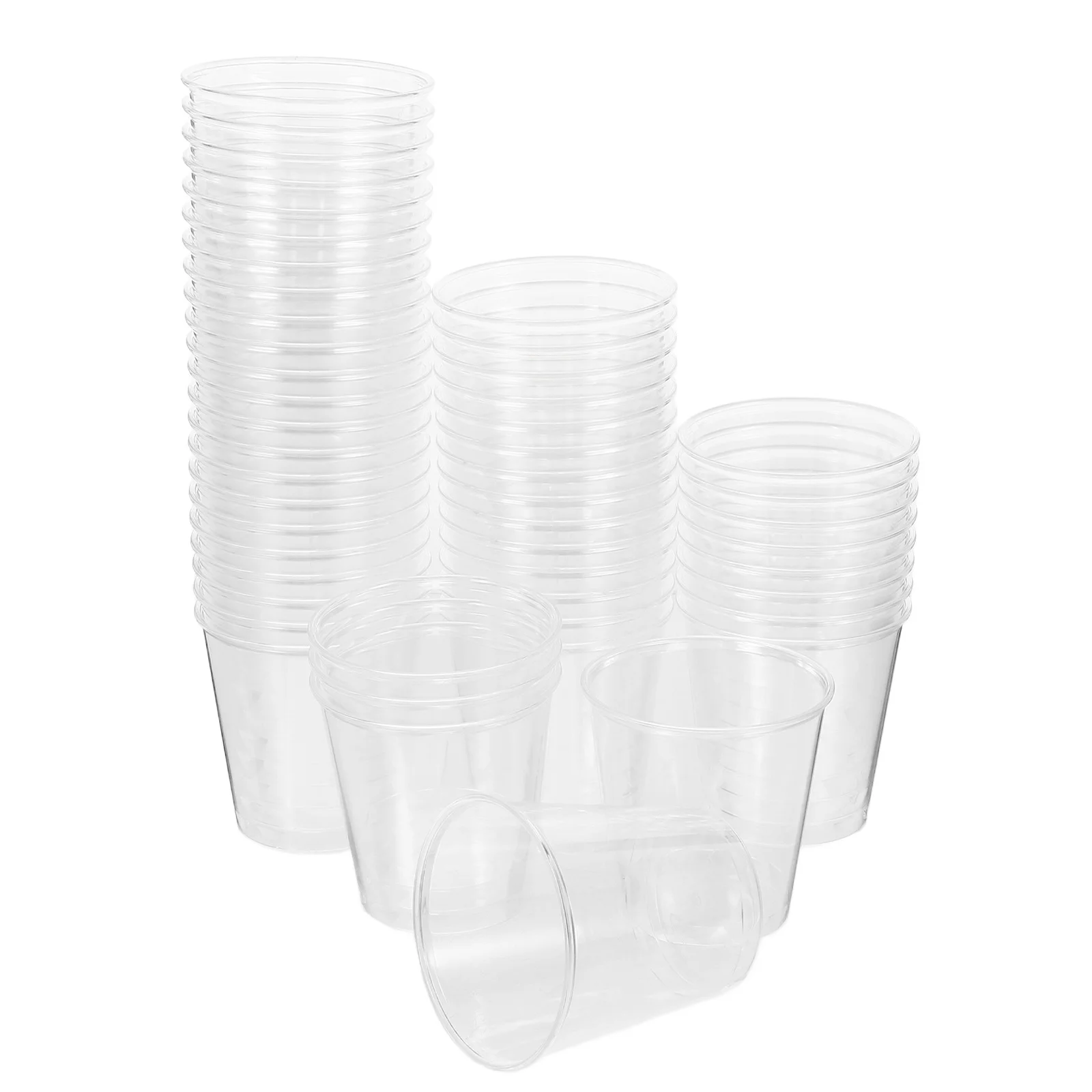 

100Pcs Disposable Plastic Wine Cups Clear Hard Tasting Cups for Parties Restaurants Home Use Smooth Rim Multi-Function Drinkware