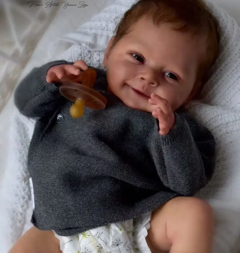 NPK 18Inch Sebastian Reborn Doll Kit Limited Edition lifelike soft touch frech color kit with Cloth Body and Eyes