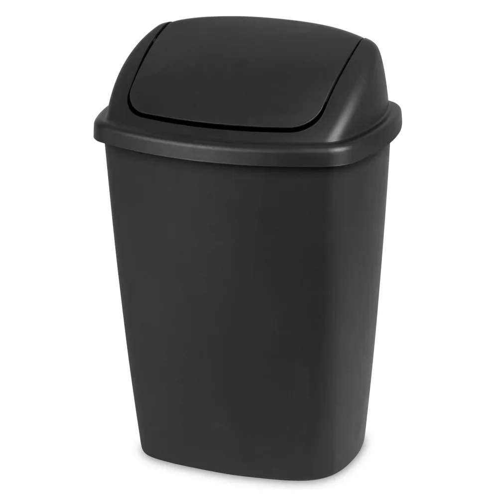 7.5-Gallon Swing-Top Plastic Wastebasket 2