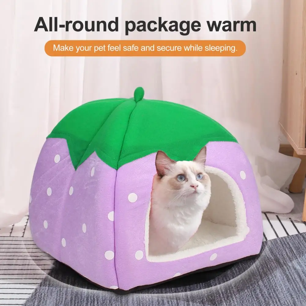 Strawberry Hamster House Guinea Pig Hideout Small Animal Bed Rabbit Chinchilla Hedgehog Ferret Winter Hideaway Hide Hut Cage