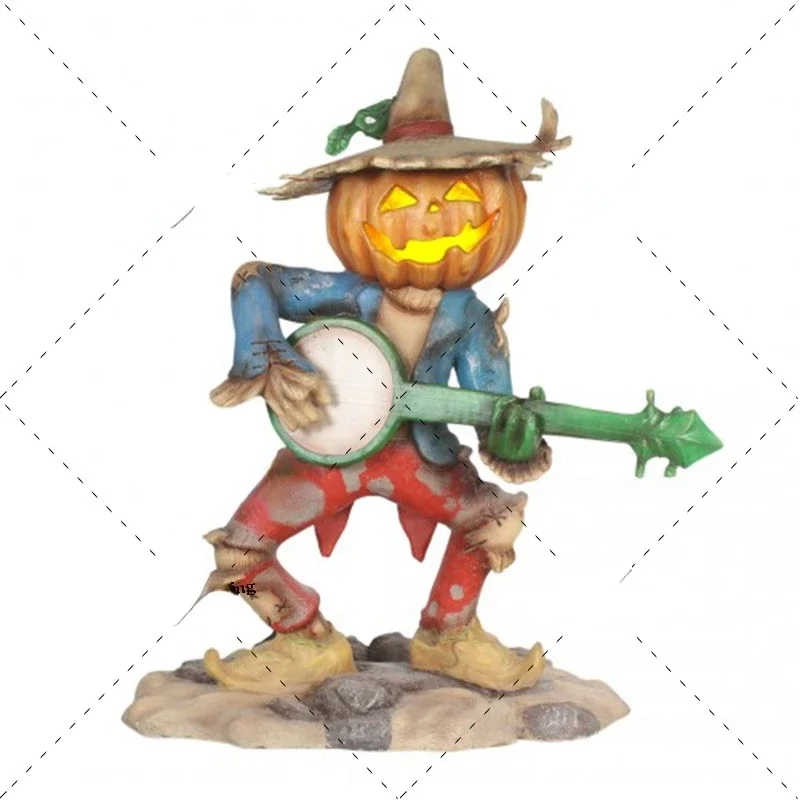 Halloween decoration scarecrow large and small size fiberglass sculpture ghost festival party scarecrow pumpkin HOT SALES