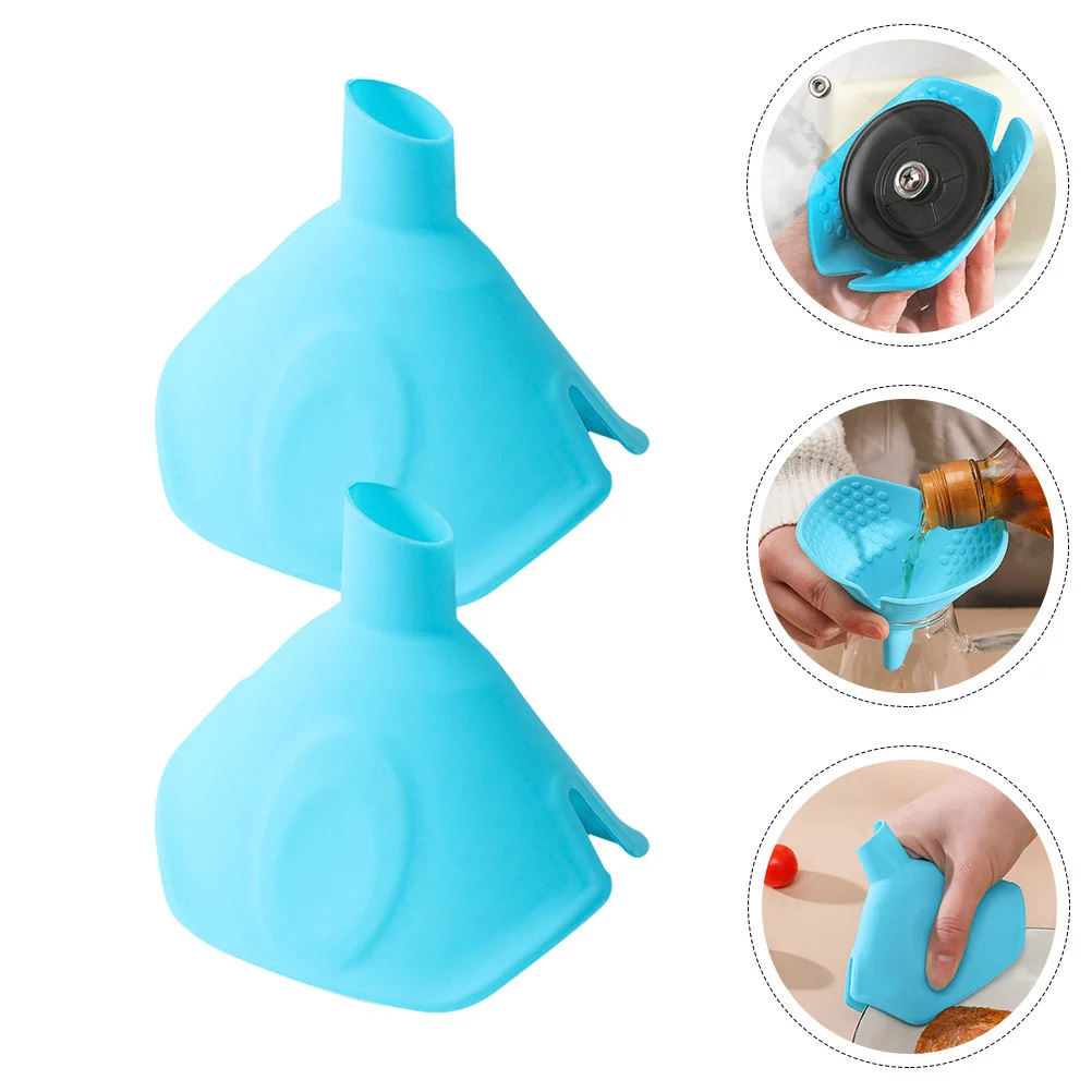 

2 Pcs Insulation Clip Pot Lid Holder Silicone Funnel Fried Heat Resistant Holders