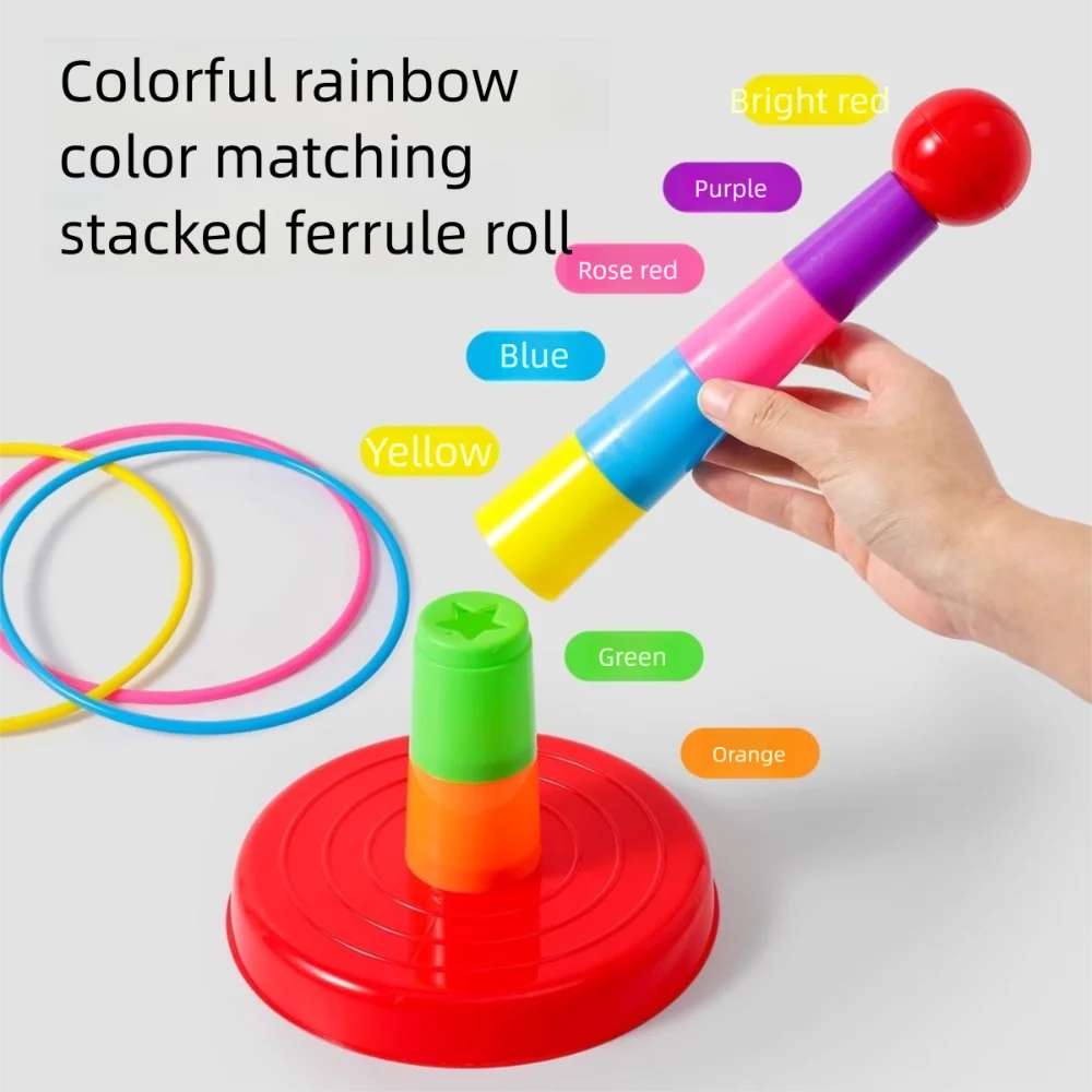 Nuevo juego interactivo de círculo de lanzamiento, educación temprana, virola colorida, juguetes apilados, capas de apilamiento, aro, juguetes para lanzar, regalos
