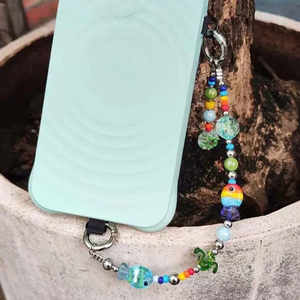 

Креативный брелок для телефона в стиле Y2K с бусинами, из смолы и сплава, модный аксессуар, цветной мультяшный кулон-сердечко для сумки, подарок