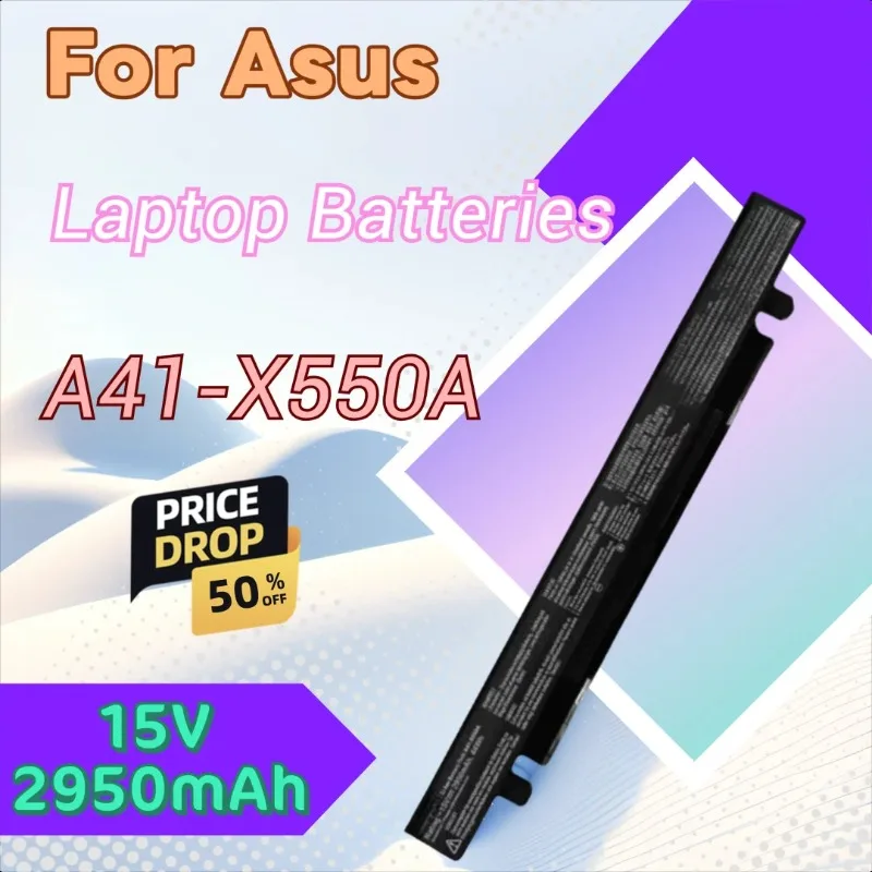 

Для Asus F450 F450C F552 F552C F552E F552V F550 F450V F450CA F450L F550V 15V 2950mAh A41-X550A аккумулятор для ноутбука с инструментами