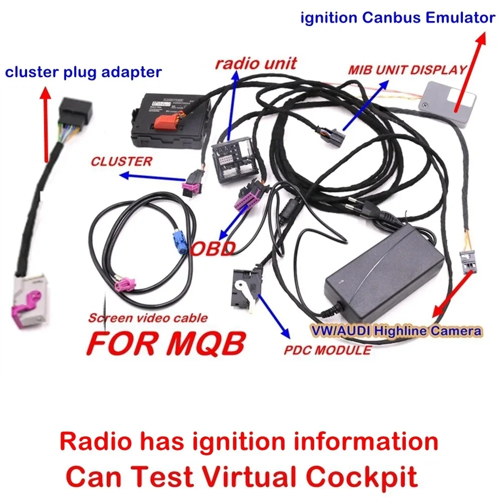 For VW CAR MQB Audi MIB 2 Cluster Cockpit display screen Radio Unit Test Code Tools Tool